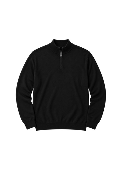 Battalmoda Erkek Büyük Beden Antrasit Fermuarlı Dik Yaka Pamuklu Kazak 3xl-4xl-5xl-6xl