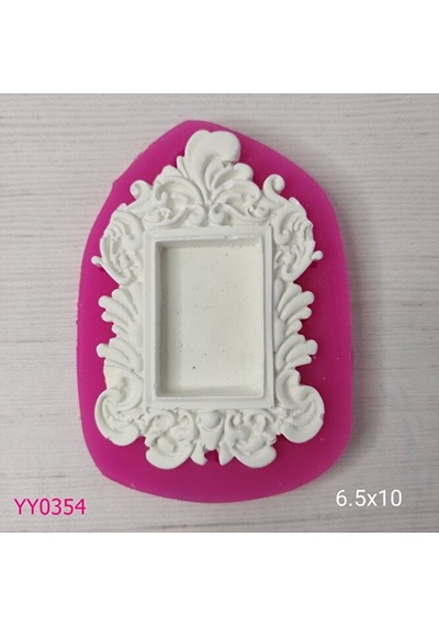 Yy0354 Kenarları Oymalı İçi Dikdörtgen Çerçeve Silikon Kalıp