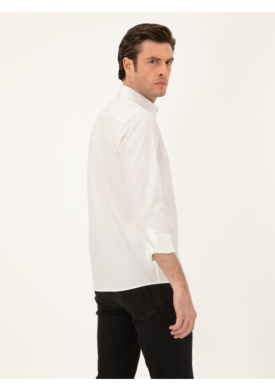 Cacharel Beyaz Slim Fit Pmuk Karışımlı Gömlek 15841036