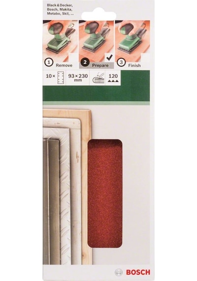 Bosch Zımpara Kağıdı 10'Lu 93 X 230 Mm 120 Kum 8 Delik 2609256A97