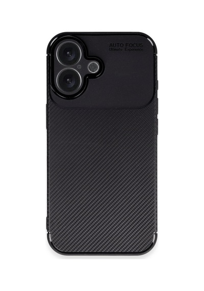 Apple iPhone Uyumlu  16 Uyumlu Kılıf Auto Focus Karbon Kapak - Siyah