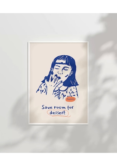 Çerçevesiz Poster Ahududu Ve Tatlı Kaçamak