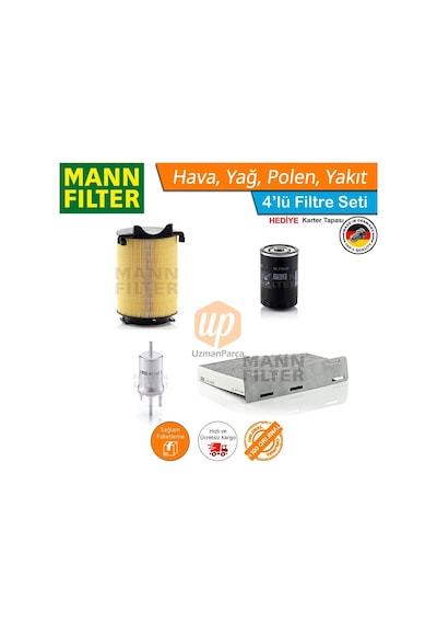 Seat Altea 1.6 Benzinli Mann Filtre Bakım Seti 2004-2007 (368608467)