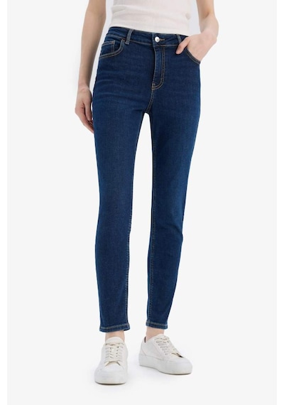 DeFacto Rebeca Skinny Fit Yüksek Bel Düz Paça Uzun Jean Taş Yıkama Pantolon D8178AX25SPNM34