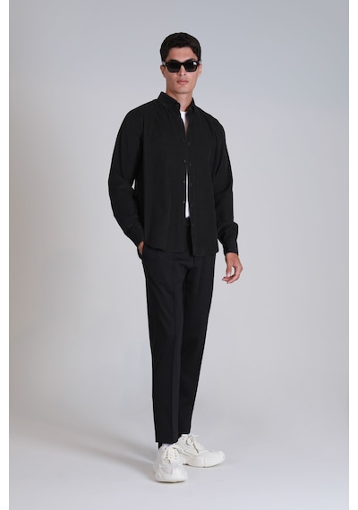 Lufian Water Erkek Basic Gömlek Slim Fit Antrasit Antrasit 112010664100110 Antrasit