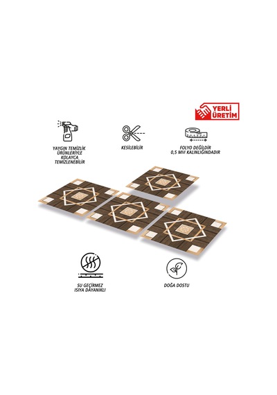 Tink Kendinden Yapışkanlı Ahşap 015 Desenli Pvc Karo 30x30 Cm