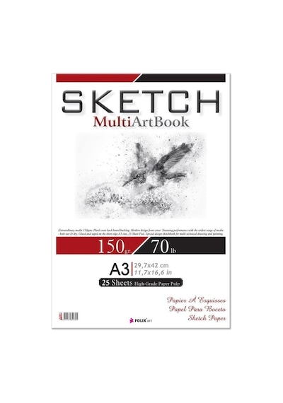 Folix Sketch Multı Art 150 Gr A3 25 Yp.Def. Çok Renkli