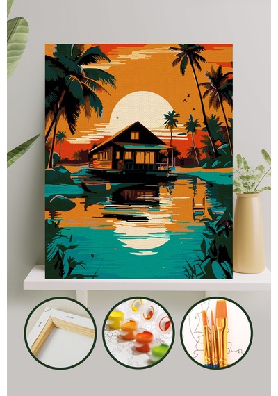 Sayılarla Boyama Tuval Seti 40x50 Cm - Palmiye Sayılarla Boyama Tuval Seti 40x50 Cm - Palmiye