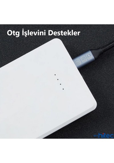 Philips Uyumlu 5A 100W UsbA to Type-C Örgülü 1.2M Hızlı Şarj Kablosu+ ScHitec Type-C to UsbA 3.0 Dönüştürücü Adaptör