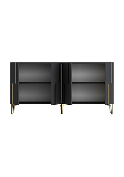 Ka1831ag Nota Konsol Ve Tv Sehpası Antrasit-gold 180cm Antrasit - Altın
