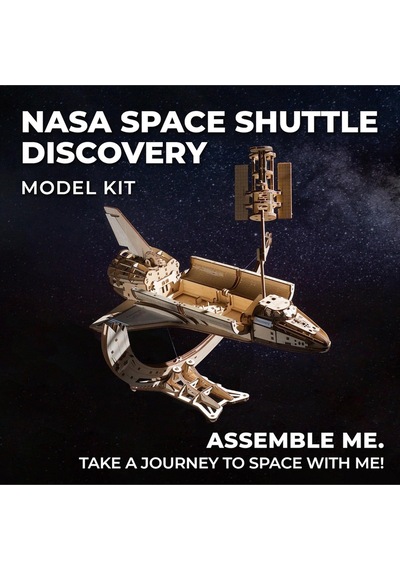 Ugears Nasa Uzay Mekiği Discovery Modeli, 3d Ahşap Bulmaca, 1:96 Ölçekli Uzay Mekiği Modeli Parçalı Setler