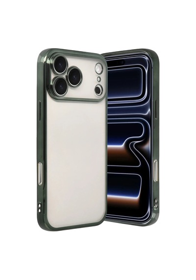 Apple Uyumlu iPhone 17 Pro Max Razer Lensli Silikon - Yeşil 0.2M-Çok Renkli