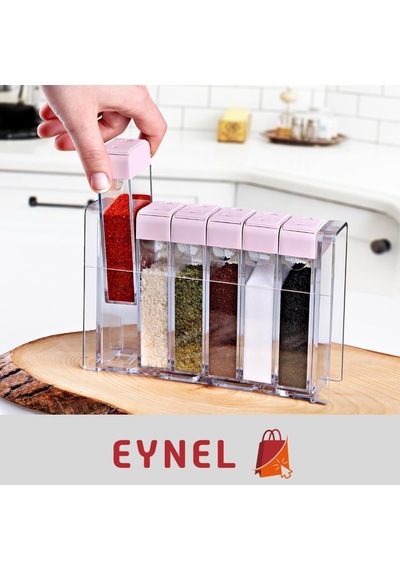 Standlı Baharatlık Seti Delikli Kapaklı Baharat Saklama Takımı Baharat Saklama Kapları Baharat Kutusu Krem, 6'li Diğer