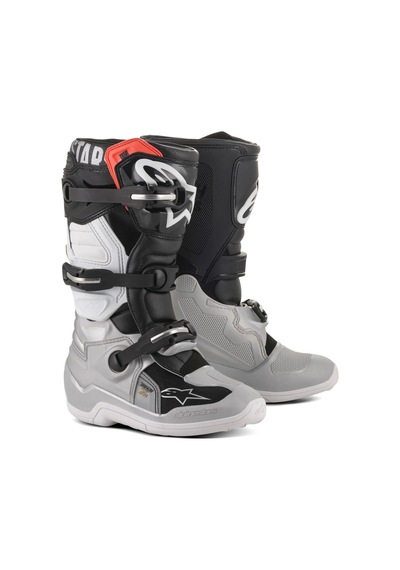 Alpinestars Tech 7s Kros Çocuk Motosiklet Botu Siyah Gri Beyaz Altın