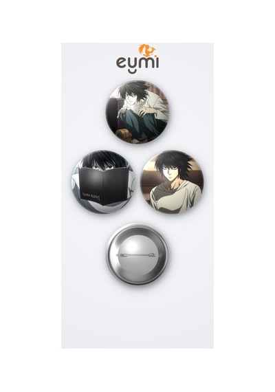 Death Note Animesi L Anime 3'lü Metal Rozet Seti 58mm İğneli Buton Çanta Yaka Rozeti Çok Renkli