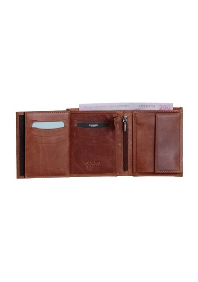 Guard Çok Bölmeli Dikey Antik Taba Deri Erkek Cüzdanı - Grd2403xw22538 Taba