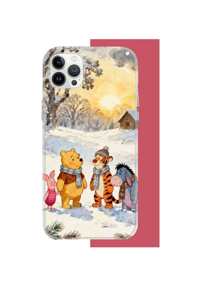 İphone 12 Pro Max Uyumlu Winnie The Pooh2 Uv Baskılı Silikon Kılıf Renkli