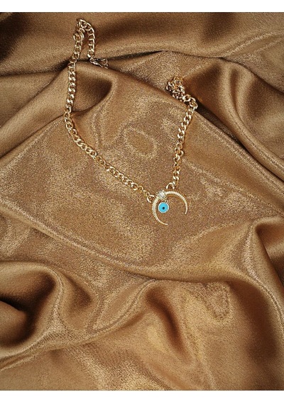 Nazar Detaylı Hilal Model Zincir Kolye Gold - 587013108 Gold
