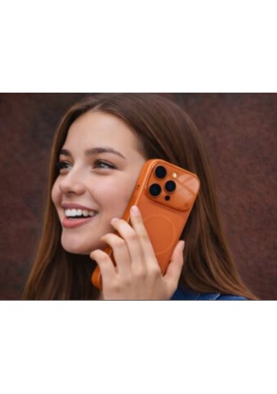 Ag Glass Apple Uyumlu iPhone 15 Pro Max Telefon Kılıfı Turuncu