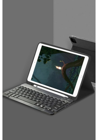 Samsung Galaxy  Uyumlu  X200 Tab A8 10.5 Kılıf Kc01 Smart Klavyeli Tablet Kılıfı - Siyah Diğer