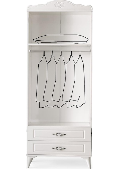 Sahra 2 Kapılı 2 Çekmeceli Gardrop Elbise Dolabı 80x48x210cm 001 Sahra 2 Kapılı 2 Çekmeceli Gardrop Elbise Dolabı 80x48x210cm 001