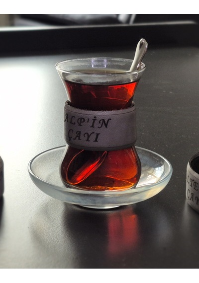 Deri Ajda Bardak Tutacağı Sleeve Açık Gri