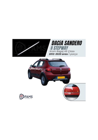 Dacia Sandero Stepway Krom Bagaj Alt Çıtası 2012-2020 P.Çelik