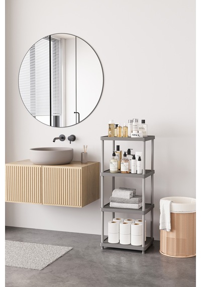 Gri 4 Katlı 33x40 Ekstra Geniş Düzenleyici Mutfak Banyo Ve Kiler Rafı