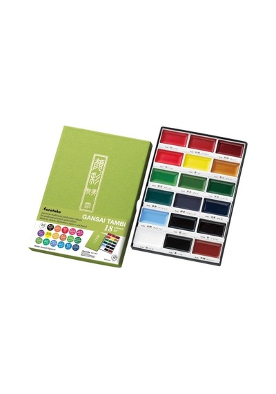 Zig Kuretake Gansai Tambi 18 Renk Tablet Suluboya 1 Adet Çok Renkli - 927747370 Çok Renkli