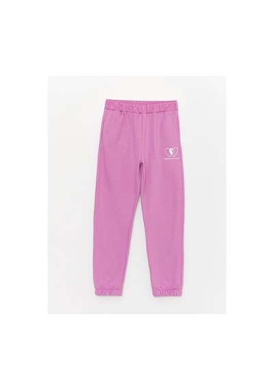 LC Waikiki Beli Lastikli Baskılı Kız Çocuk Jogger Eşofman Altı Pınk