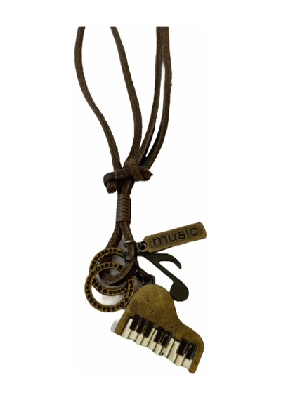 Piyano Piano Deri Kordon Kolye Kadın- Erkek