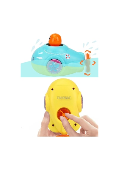 Kurmalı Kendiliğinden Banyo Küvet Havuz Deniz De Yüzen Ayıcık Submarine Denizaltı Oyuncak - Model 2