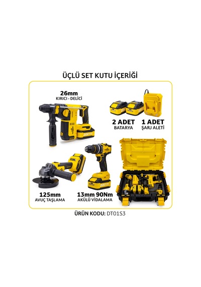 Dawreek Tech Akülü 3'lü Set Dt01s3