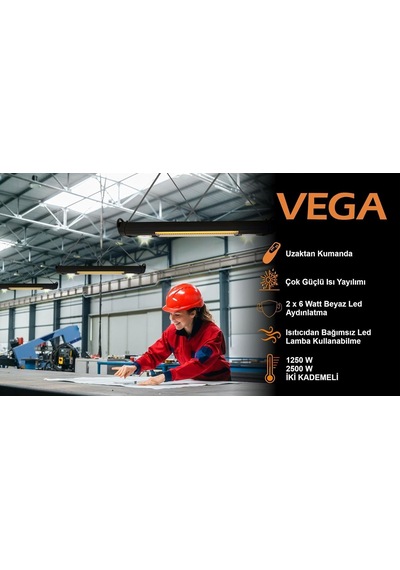 Vega 2500w Sarkıt Tipi Karbon Infrared Isıtıcı
