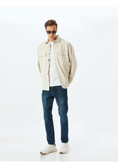 Koton Slim Fit Kot Pantolon - Brad Jean İndigo Stone 5sam40029ıd İndigo - Taş