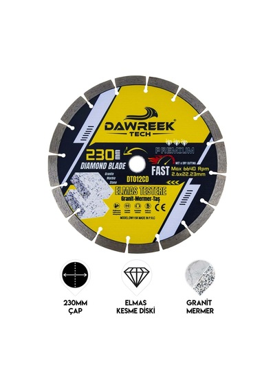 Dawreek Dt021cd 230mm Premium Segmentli Turbo Elmas Testere Granit-mermer-taş