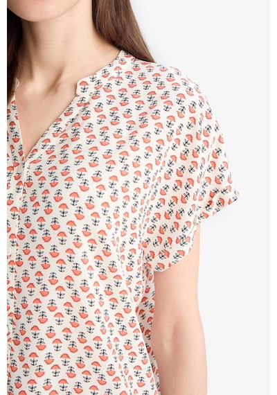Defacto Regular Fit Bisiklet Yaka Kısa Kollu Gömlek I6173az25smpn50 Pembe