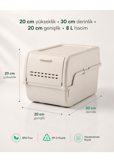 Mini Patates Soğan Sepeti Krem 8 L - Bpa Free Havalandırmalı Sebzelik