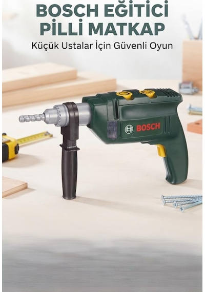 TıfılToys Bosch Lisanslı Orjinal Işıklı Ve Sesli Oyuncak Matkap Işıklı Ve Sesli Gerçekçi Eğlence