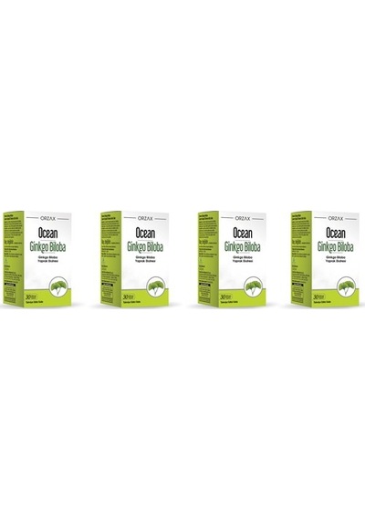 Orzax Ocean Ginkgo Biloba 30 Kapsül 4'Lü Paket