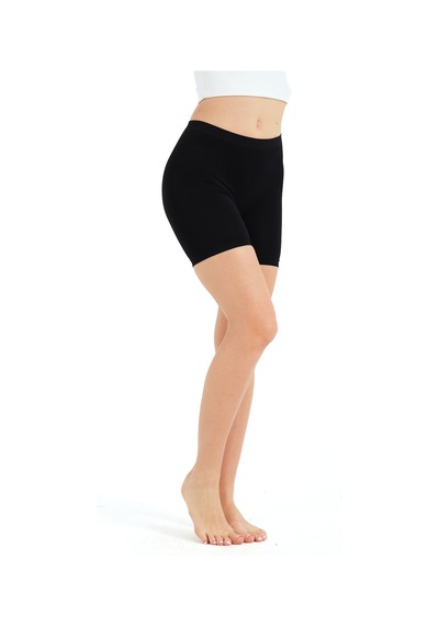 Justever Seamless Dikişsiz Uzun Külot İz Yapmayan Siyah Kadın Boxer - Vela Siyah