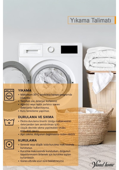Ecotermo Beyaz Bebek Yorganı 95x145 CM + 1 Adet 35x45 Bebek Yastığı Yumuşak ve Nefes Alabilen