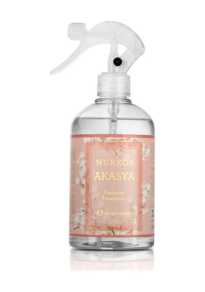 Nurxos 9684 Akasya Kutulu 2 Adet Kokulu Mum + Freshener Oda Spreyi