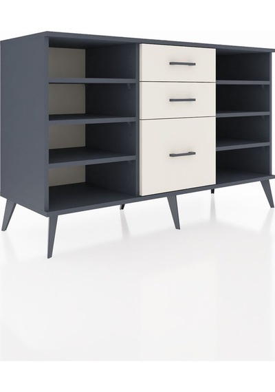 Hyperion Konsol 6 Raflı 3 Çekmeceli 132x44x83 Antrasit-antrasit/aytaşı Antrasit/aytaşı Hyperion Konsol 6 Raflı 3 Çekmeceli 132x44x83 Antrasit-antrasit/aytaşı Antrasit/aytaşı