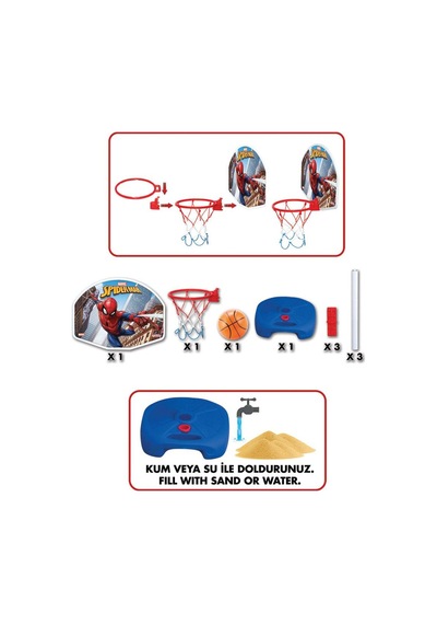 Spiderman örümcek Adam Ayaklı Basketbol Potası