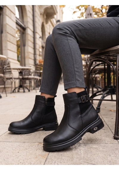 Nesilshoes Nesil Shoes Marr 860 Hakiki Deri İçi Kürklü Kadın Bot Siyah