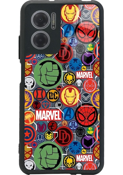 Xiaomi Redmi Note 11e Marvel Face Tasarımlı Glossy Telefon Kılıfı Siyah