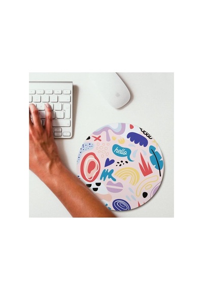 Hediyesepeti Minimal Renkli Tasarımlı Yuvarlak Mousepad - Mouse Pad - Fare Altlığı Sku: Zeus8690010128881
