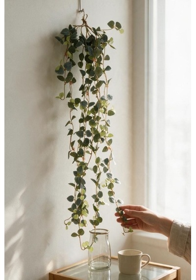 Yapay Çiçek Sarkan Mini Lüx Okaliptus Yapay Sarmaşık 60cm Yeşil
