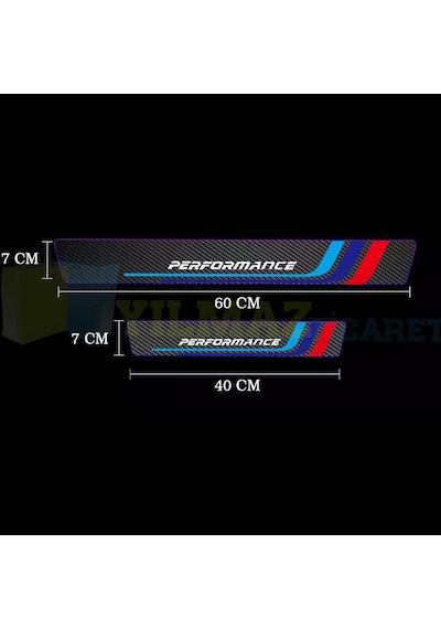 Bmw M Logo Performance Arma Karbon Kapı Eşiği Oto Sticker 4 Parça